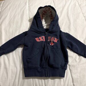 Boston Red Socks Baby Zip Up Sweatshirt Size 6m Navy Blue Red Baseball MLB